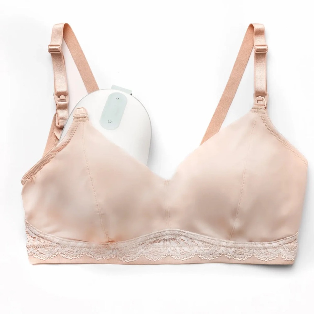 NWT Willow luxe pumping bra in champagne nude size Large
